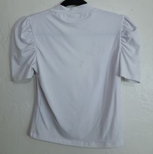 Fashion Nova White Ruffled Sleeve Shirt
